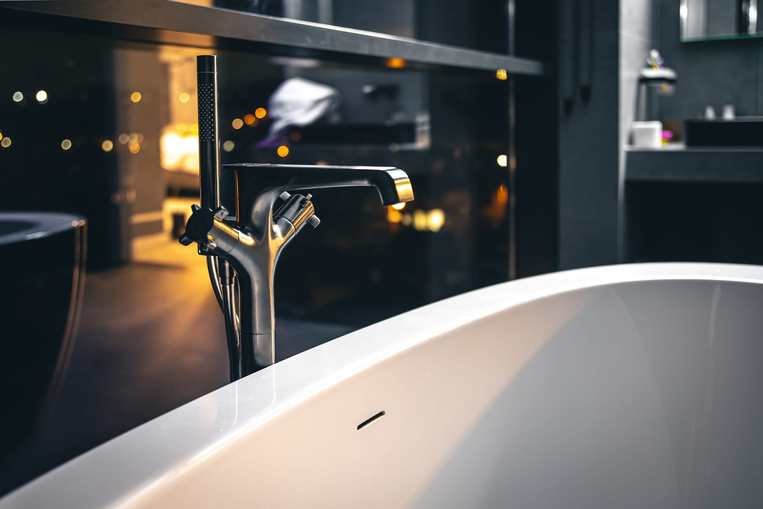 Modern bathroom tapware installation
